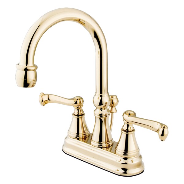 4" Centerset Bathroom Faucet, Polished Brass